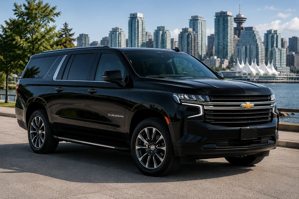 Black luxury SUV for Delta airport transportation