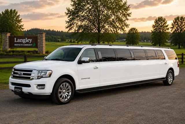 White Ford Expedition stretch SUV limousine serving Delta